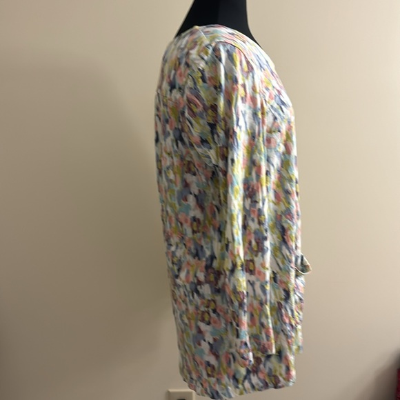 Purejill Multi Color Long Sleeve Top with 2 Front Pockets EUC Size XL - Picture 7 of 10